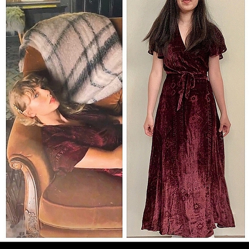 Polo by Ralph Lauren Burgundy Velvet Maxi Dress